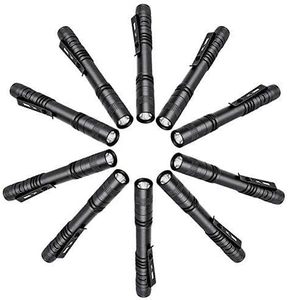 High Power Aluminum Alloy Tactical Pen <b>Flashlight</b> Clip Mini <b>LED</b> IP55 Rating AAA Battery 6 Hours Runtime Black Emergency Use - Product Image 1