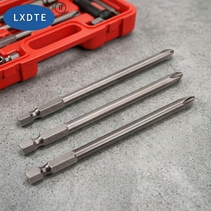 LXD Industrial Grade OEM S2 Steel Screwdriver Bit 1/4 Inch 100mm Long Magnetic Cross Head PH2 <strong>PZ2</strong> T20 T25 for Power Tools - Product Image 1