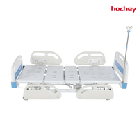 Lit électrique compact HOCHEY à trois fonctions, réglable avec poteau IV et barre de sécurité pour clinique, usage domestique et soins aux patients