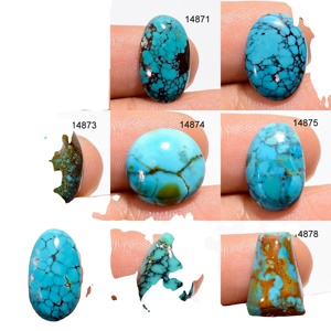 <b>Top</b> Quality Natural Tibetan Turquoise Gemstone Cabochon Designer Tibetan Turquoise Gems Jewelry Making Supply Healing <b>Crystals</b> - Product Image 1