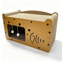 Arbre à chat moderne de luxe, tour à chat d'intérieur, griffoir, maisonnette pour chat, jouet en carton, 1 niveau, assemblage facile
