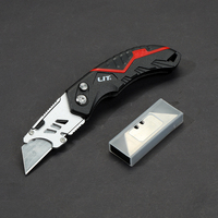 LIT Multifonction Pliable Poignée en alliage d'aluminium Poche de camping Quick-Change Lock Back Folding Cutter Utility Knife