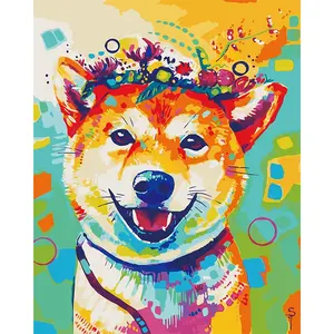 Fábrica al por mayor pintura de animales abstractos hecha a mano por números Kits lienzo pintura arte aceite por números pintura al óleo arte