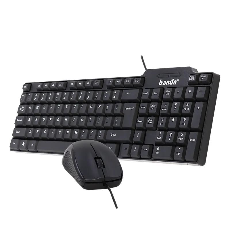 Mouse com fio, teclado e mouse usb, escritório e computador desktop