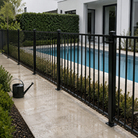 Clôture de piscine en aluminium sur mesure OEM 6063-T5, clôture de sécurité amovible, barrière anti-enfants, revêtement en poudre, sans rouille, assemblage sans outil