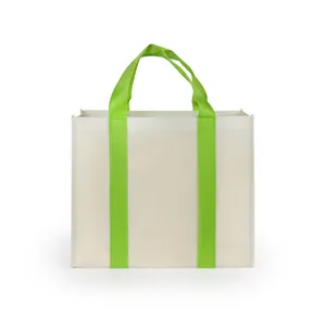 Custom Logo Printed Handled Shopping Tote Reusable Eco-Friendly RPET Non-Woven Bag Made From Wholesale Recyclable Materials