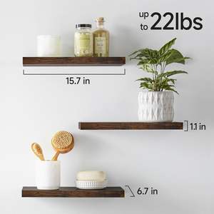 Estantes Flotantes para Baño, Estante de Pared sobre el Inodoro, Madera Rústica Estilo Granja para Dormitorio, Cocina - Product Image 6