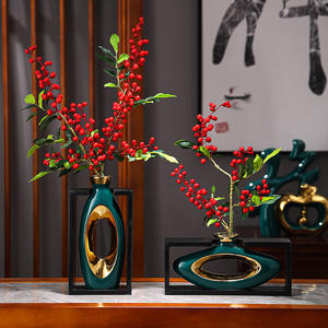 Vase en Céramique Antique de Luxe Haut de Gamme Style Chinois, Décoration Maison pour Étagère, Cloison, Entrée, Meuble TV et Cave à Vin - Product Image 4