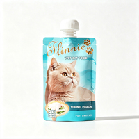 Sachets Mylar personnalisés en aluminium brillant avec bec verseur pour friandises humides pour animaux de compagnie et aliments pour chats