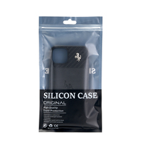 Pochette d'emballage en film plastique à fermeture éclair avec trou de suspension et demi-fenêtre pour coque de téléphone en silicone, emballage de vente au détail