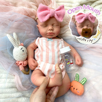 Poupée Reborn de 18 pouces lavable, en silicone intégral, à bouche ouverte, joues chéruvines, pour réconfort et compagnie, idéale comme cadeau