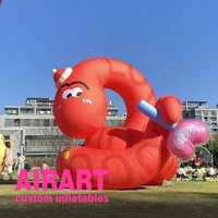 사랑스러운 풍선 새해 마스코트 뱀 인형, 풍선 동물 만화 거대한 풍선 뱀
