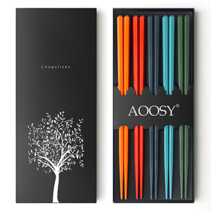 Palillos chinos reutilizables de fibra de vidrio de color rojo,azul y verde, juego de palillos para ramen y sushi personalizados - Product Image 6