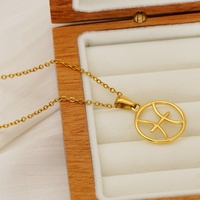 Collier Lincy Signe Astrologique Zodiacal Plaqué Or 18 Carats en Acier Inoxydable, Bijou de Mode Horoscope pour Femme, Vente en Gros