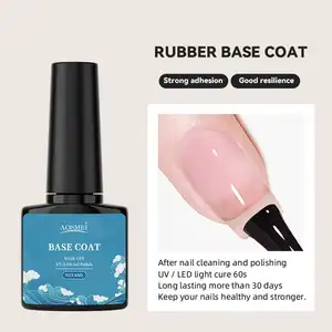 Aosmei couverture de marque privée personnalisée coréenne longue durée tremper perle sans hema gel de peinture à ongles uv base en caoutchouc vernis à ongles en gel