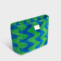 Leichte, individuell gestreifte, tragbare Kosmetiktasche, sommerliche, lässige, personalisierte Damen-Kosmetiktasche aus Baumwollfrottee