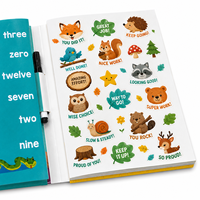 Libro de Actividades Reutilizable para Jardín de Niños, Cuaderno de Aprendizaje Preescolar con Marcador para Niños de 5 a 6 Años, Letras, Números, Formas