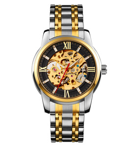 <span class=keywords><strong>Montre</strong></span> mécanique automatique squelette <span class=keywords><strong>pour</strong></span> <span class=keywords><strong>homme</strong></span> Skmei 9222 de haute qualité, en acier doré, étanche, de luxe, <span class=keywords><strong>pour</strong></span> les affaires - Product Image 3