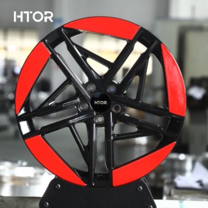 Jantes forgées aérodynamiques HTOR Custom 19x8.5 20x9 21x9.5 22x10 5x114.3 Noir Brillant Rouge pour SU7 Max 001 FR Polestar 4 Eletre R+ - Product Image 1