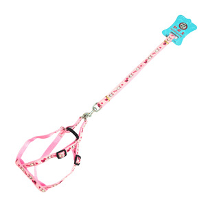 Set <span class=keywords><strong>Harness</strong></span> hewan peliharaan poliester pabrik nilon lembut murah terbaru tali anjing motif kustom untuk anak anjing kecil - Product Image 4