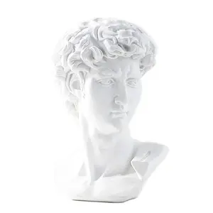 Portrait Sculpture Resin Handicraft Home Decor Michelangelo David Bust Figurine