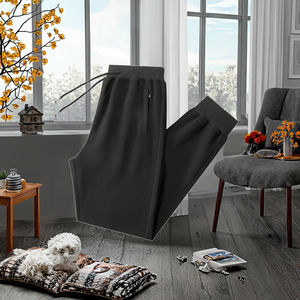 กางเกงขายาวลำลองผู้ชายไซส์ใหญ่สำหรับฤดูใบไม้ร่วง เอวยางยืด น้ำหนักเบา ทรงหลวม ตรง ด้านหน้าเรียบ ผ้าฝ้าย 95% - Product Image 3