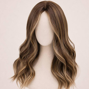 Pelucas de Cabello Humano Virgen Brasileño con Cierre Frontal de Encaje 13x4, <span class=keywords><strong>Balayage</strong></span> Marrón Miel Rubio, Pre-arrancadas, Sin Pegamento, Ondas Corporales - Product Image 1