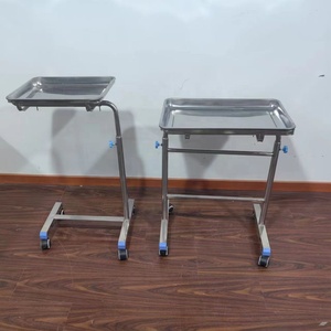 Chariot de Table de Mayo chirurgical pliable en acier inoxydable, Instrument <span class=keywords><strong>d</strong></span>'hôpital, levier simple, double bras - Product Image 1