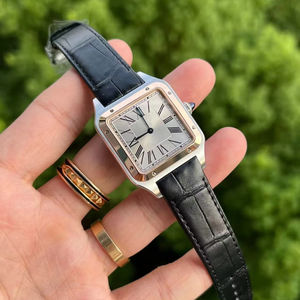 Orologio Meccanico di Lusso da Uomo in Acciaio Inossidabile, Cinturino in Vera Pelle, Campione Personalizzato, Orologio Quadrato con Numeri Arabi Personalizzati - Product Image 2