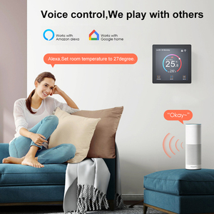 Thermostat intelligent WiFi programmable 7 jours pour <span class=keywords><strong>chauffage</strong></span> électrique, chaudière à gaz, avec capteur de zone domestique et contrôle via application - Product Image 6