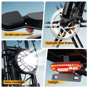 Vélo électrique tout-terrain pour adultes, 48V15AH, autonomie 50-120KM, 250w-1500w, pneus larges, 20 pouces, entrepôt européen - Product Image 4