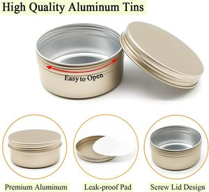กระปุกอะลูมิเนียมสีทอง VANTUR Y-26105-12 สำหรับบรรจุภัณฑ์เครื่องสำอาง ขนาด 5 มล. 350 มล. ฝาเกลียว - Product Image 5