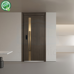 Porte d'entrée extérieure pivotante de haute qualité en métal, fabriquée à Foshan, pour villa, avec panneau en verre - Product Image 6