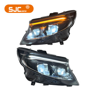 SJC Auto faros de coche para Mercedes Benz <span class=keywords><strong>VITO</strong></span> 2016-2020 actualización a 24 Estilo LED faro Luz de circulación diurna lente lámpara delantera - Product Image 1
