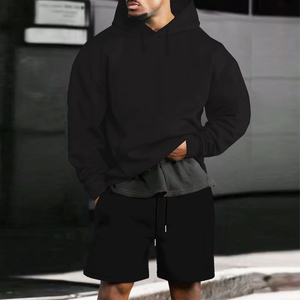 Sudadera con Capucha para Hombre de Manga Larga, 100% Algodón, Venta al Por Mayor, Calidad Invernal, Colores Personalizados Disponibles, Fabricada en Fábrica, Conjunto de Sudadera y Pantalones Cortos - Product Image 1