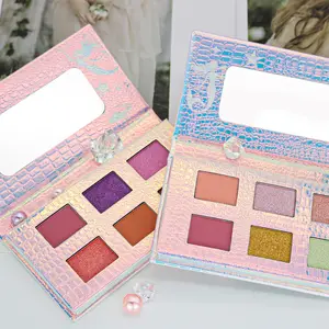 Nouveau 6 couleurs mat perle fard à paupières palette réparation mettre en évidence fine palette de maquillage flash maquillage des yeux