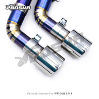 Échappement arrière en titane Boska Racing pour VW GOLF 7/7.5 MK7/MK7.5 R 2.0T 2014-2020 avec soupape électronique