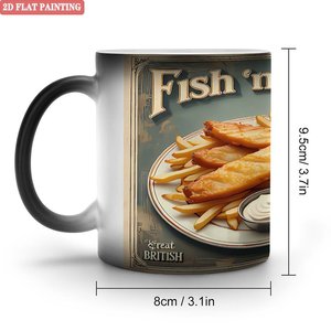 Taza Mágica de Cerámica Negra Esmerilada de 11 oz, Sensible al Calor, Cambia de Color, para Uso Diario - Product Image 1