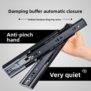 Modern 45cm Wide Silent Steel Ball Track Thickened Three-Section Buffer Damping <strong>Drawer</strong> Slide <strong>Rail</strong> for Cabinet Wardrobe Wholesale - Product Image 2