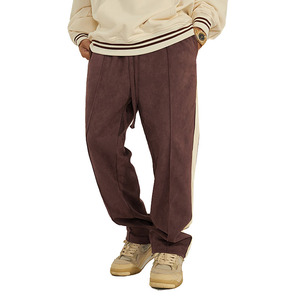 <span class=keywords><strong>Pantaloni</strong></span> da Uomo con Ricamo Personalizzato, Striscia Laterale Bianca, Casual, Dritti, in Camoscio - Product Image 2