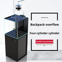 Aquarium domestique moderne de luxe intelligent et créatif pour poissons d'eau salée, coraux ultra-blancs et poissons-clown, en verre, avec débordement dorsal