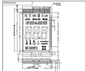 40*58 LCD 화면 디스플레이 모듈이 있는 HTN SPI 포도당 측정기 다양한 애플리케이션을 위한 포지티브 세그먼트 개요 치수 - Product Image 4