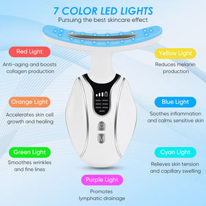 7 Kleuren Led Licht Therapie Trillingen Schoonheid Gezicht Nek Massager Anti Veroudering Gladmakend Gezicht Nek Lifting Massager Voor Huidverzorging - Product Image 4
