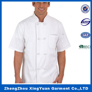 Veste <span class=keywords><strong>de</strong></span> chef à manches courtes avec logo, veste <span class=keywords><strong>de</strong></span> chef, tablier, vêtements <span class=keywords><strong>de</strong></span> travail pour serveur, uniforme <span class=keywords><strong>de</strong></span> cuisine, uniforme <span class=keywords><strong>de</strong></span> restaurant unisexe - Product Image 4