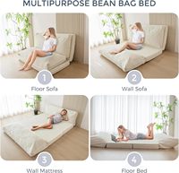 Housse lavable canapé compressé extra épais et long canapé-lit pouf lit canapé-lit pliant matelas de sol pour adultes