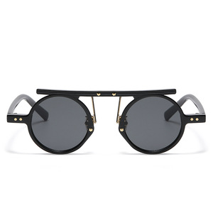 Maidis <b>Small</b> Round <b>Frame</b> <b>Sunglasses</b> Brown Plastic UV400 Unisex Street Style - Product Image 5