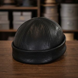 Genuine Leather Unisex Cowboy <b>Hat</b>-Fashion Style Sweat Absorbent Customized Printing Four Seasons Use Travel Beach Casual Cycling - Product Image 1