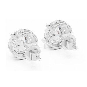 Diamantes cultivados en laboratorio de corte redondo romboide contemporáneo de 0.50-5.00 ct con cierres de rosca seguros en oro macizo, regalo de aniversario - Product Image 4