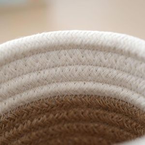 Mini Cesta de Almacenamiento Boho, Organizador de Escritorio Tejido con <span class=keywords><strong>Cuerda</strong></span> de Algodón <span class=keywords><strong>para</strong></span> Brochas de Maquillaje, Contenedor de Artículos Diversos con Borlas de Macramé <span class=keywords><strong>para</strong></span> Sala de Estar - Product Image 4