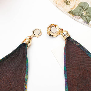 Meilleure Vente Écharpe Décorative Vintage <span class=keywords><strong>en</strong></span> <span class=keywords><strong>Soie</strong></span> de Mûrier, Fermeture Magnétique et Collier Court pour Mode Femme Toutes Saisons - Product Image 6